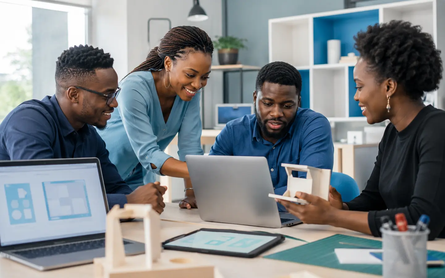 African startup founders collaborating